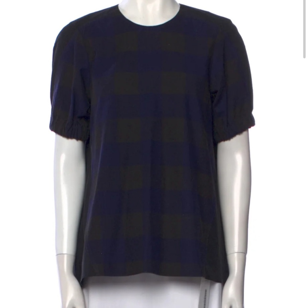 Fabiana Pigna Black & Blue Plaid Blouse